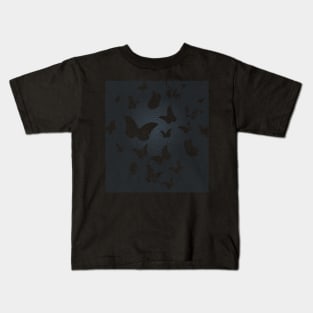 BUTTERFLY Blue, Retro Design, Ring Grid Kids T-Shirt